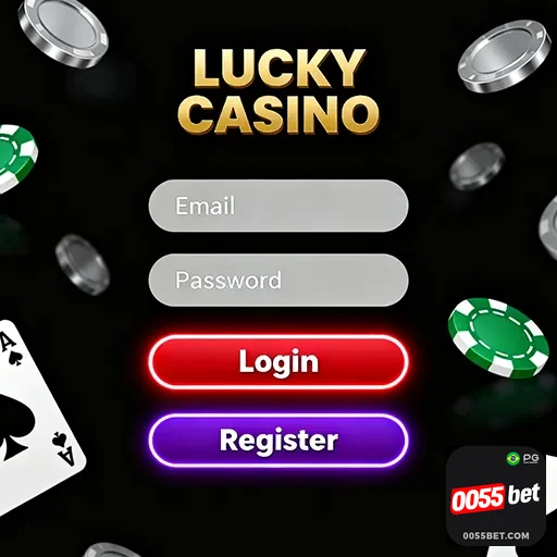 Tela de login de cassino com destaque para promoções especiais